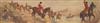 ANONYMOUS. [FOX HUNTING SCENE.] Group of 7 decorative panels. Each approximately 14x60 inches.